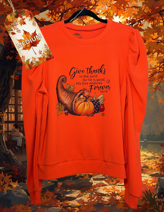 Long Sleeve Blouse- Give thanks