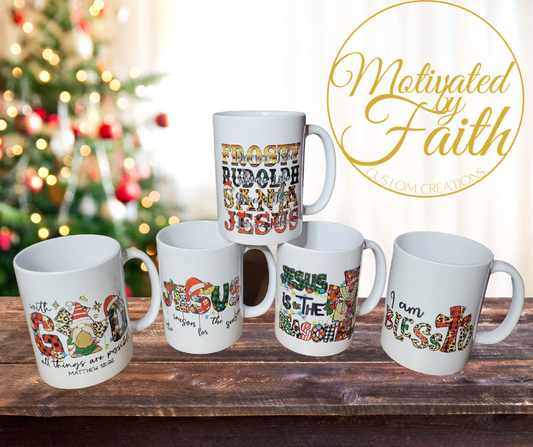 15oz Christmas Coffee Mug- Various Styles to Choose From (Customizable)
